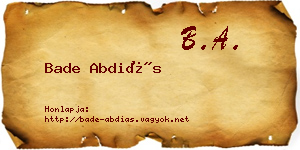 Bade Abdiás névjegykártya